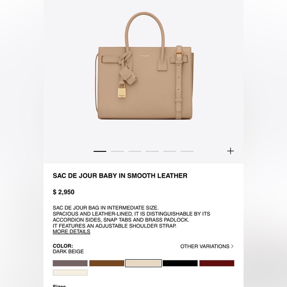 Saint Laurent Sac de Jour smooth leather bag - Picture 5 of 5